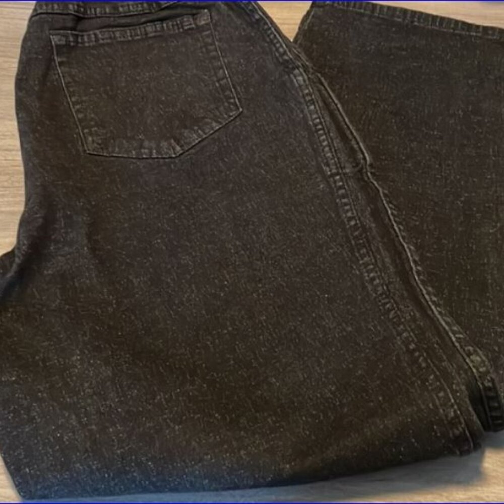 DENIM&CO How Timeless 4-Pocket Pull-On Straight Jeans - Black - Size Medium TALL - Picture 5 of 12